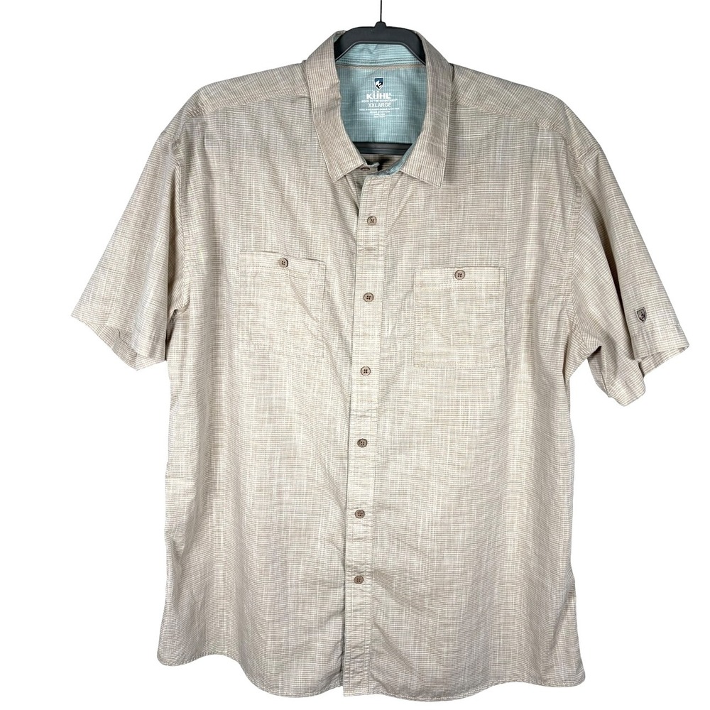 KUHL Karib Shirt Mens XXL Stripe Short Sleeve Button Up Lightweight Hike Travel